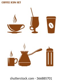 coffee icons set on white background for web or mobile application vector illustration  
