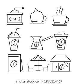 coffee icons set. coffee pack symbol vector elements for infographic web.