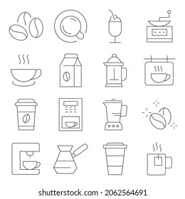 Coffee icons set. Coffee  pack symbol vector elements for infographic web