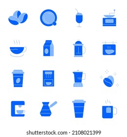 Iconos de café establecidos. Símbolo de paquete de café elementos vectoriales para web infográfica