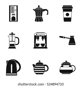 Coffee icons set. Simple illustration of 9 coffee vector icons for web