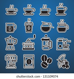 coffee icons set sticker