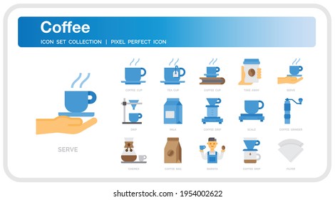 Coffee Icons Set. UI Pixel Perfect Well-crafted Vector Thin Line Icons. The illustrations are a vector.
