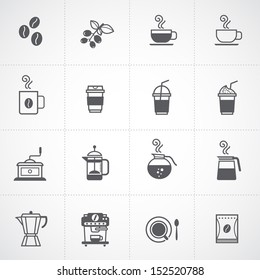 coffee icons set vector 