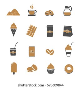 coffee icons set vector