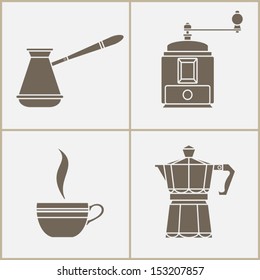 Coffee icons set. vector illustration