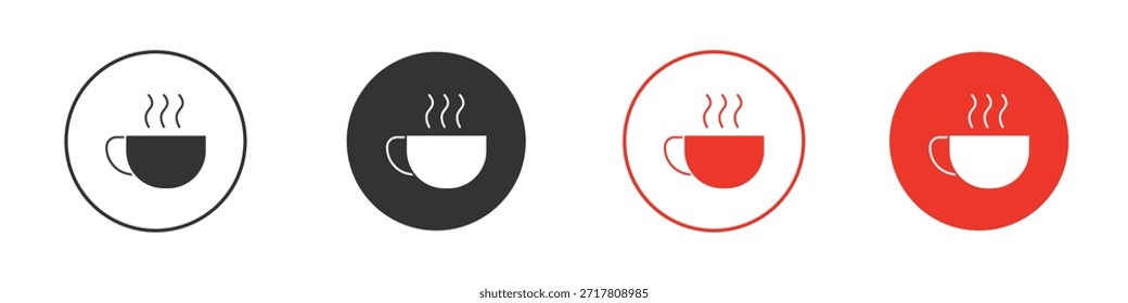 Iconos de café simple silueta plana Ilustración vectorial