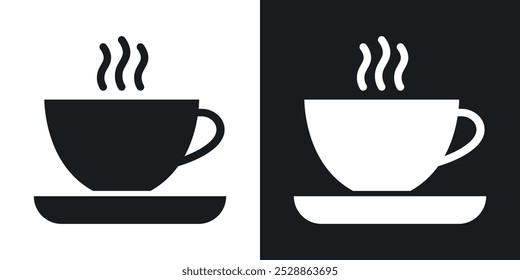 Coffee icons. solid style vector