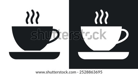 Coffee icons. solid style vector