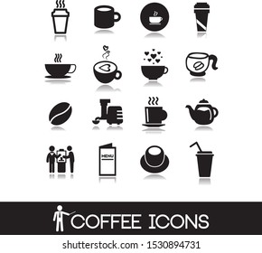 Coffee Icons Symbols Hot Drinks Vector Stock Vector (Royalty Free ...