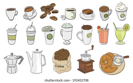 Coffee icons vector