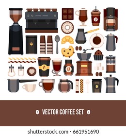 Coffee icons vector collection.