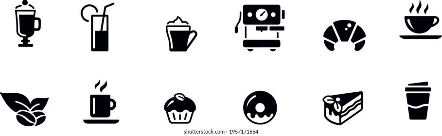 Coffee Icons vector design outline