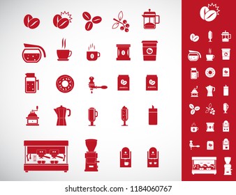 Coffee icons. Vector icon set.