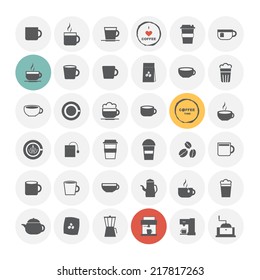 Coffee icons. Vector Illustration.