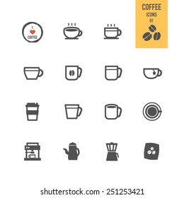 Coffee icons. Vector illustration.