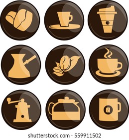 Coffee icons. Vector illustration.