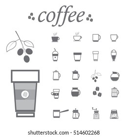 Coffee icons vector illustration on white background