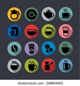 Coffee icons for web