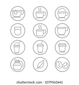 Coffee icons with White Background