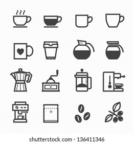 Coffee icons with White Background