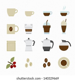 Coffee icons with White Background