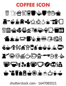 Coffee icons with White Background