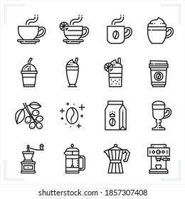 Coffee icons with White Background