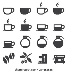 Coffee Icons with White Background
