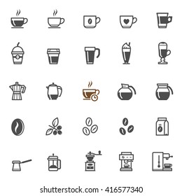 Coffee icons with White Background