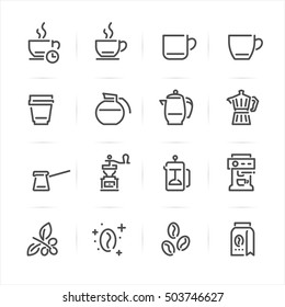 Coffee icons with White Background
