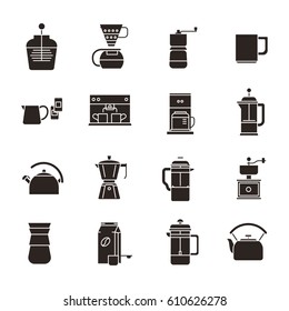 Coffee icons with White Background