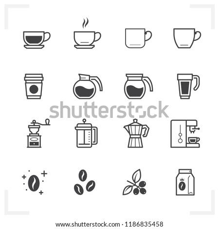 Coffee icons with White Background 