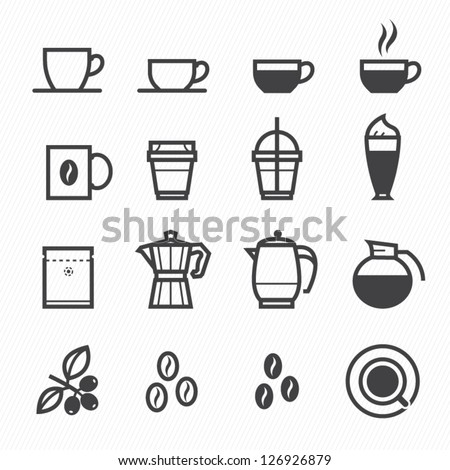 Coffee icons with White Background