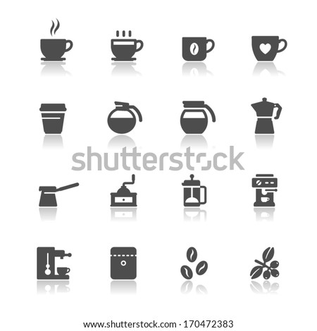 Coffee Icons with White Background