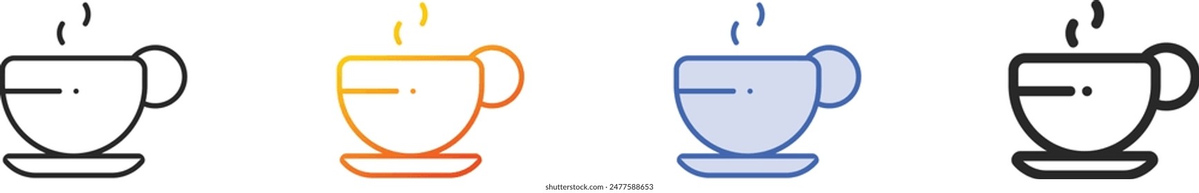 coffee icon.Thin Linear, Gradient, Blue Stroke and bold Style Design Isolated On White Background