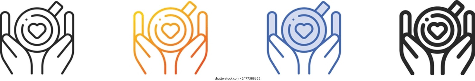 coffee icon.Thin Linear, Gradient, Blue Stroke and bold Style Design Isolated On White Background
