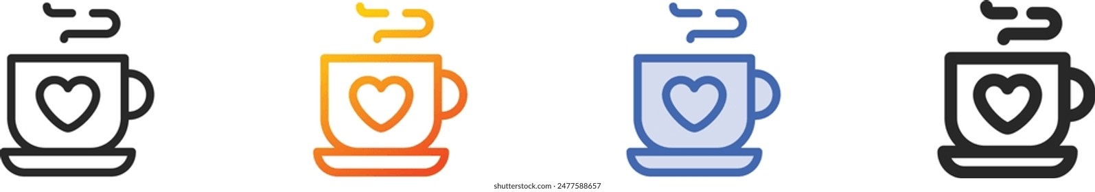 coffee icon.Thin Linear, Gradient, Blue Stroke and bold Style Design Isolated On White Background