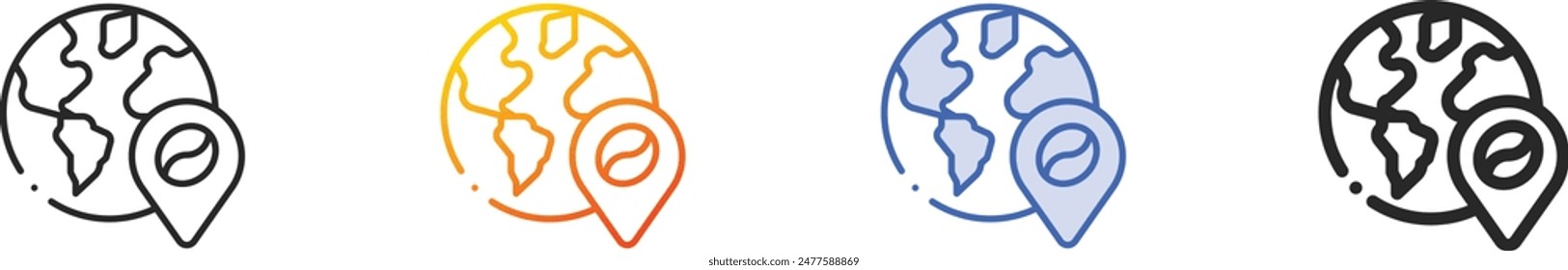 coffee icon.Thin Linear, Gradient, Blue Stroke and bold Style Design Isolated On White Background