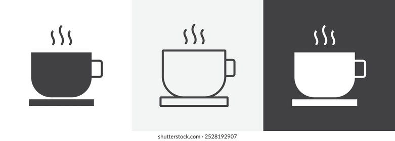 Kaffee-Symbol.Trendige moderne flache lineare Vektorgrafik auf weißem Hintergrund.