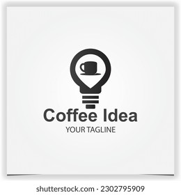 coffee idea bulb logo design premium elegant template vector eps 10
