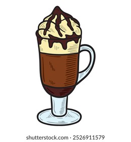 Ilustración de café coloreado - Café Mocha