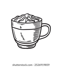 Coffee Illustration Colorless - Cocoa