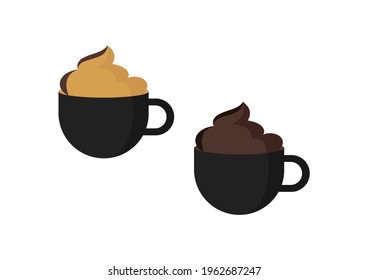 coffee illustration with cream on it with simple and modern design