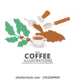 Coffee illustration Flat Style for Digital or Printing media.