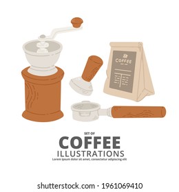 Coffee illustration Flat Style for Digital or Printing media.