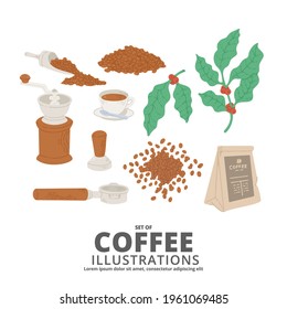 Coffee illustration Flat Style for Digital or Printing media.