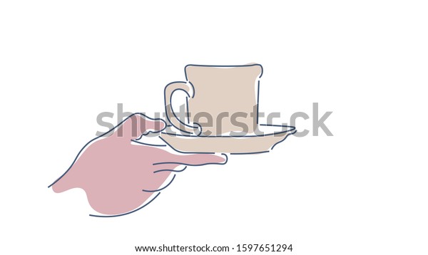 Coffee Illustration Hand Drawn Vector Banner Stock Vector Royalty Free