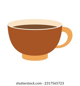 Coffee Illustration Isolated On White Backgroud. A Cup Of Coffee, Iced Coffee, Hot Coffee, Flat Carton Illustration. energetic beverage brewing cafe or bar and restaurant.