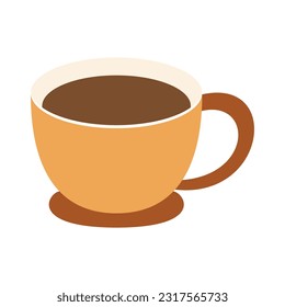 Coffee Illustration Isolated On White Backgroud. A Cup Of Coffee, Iced Coffee, Hot Coffee, Flat Carton Illustration. energetic beverage brewing cafe or bar and restaurant.
